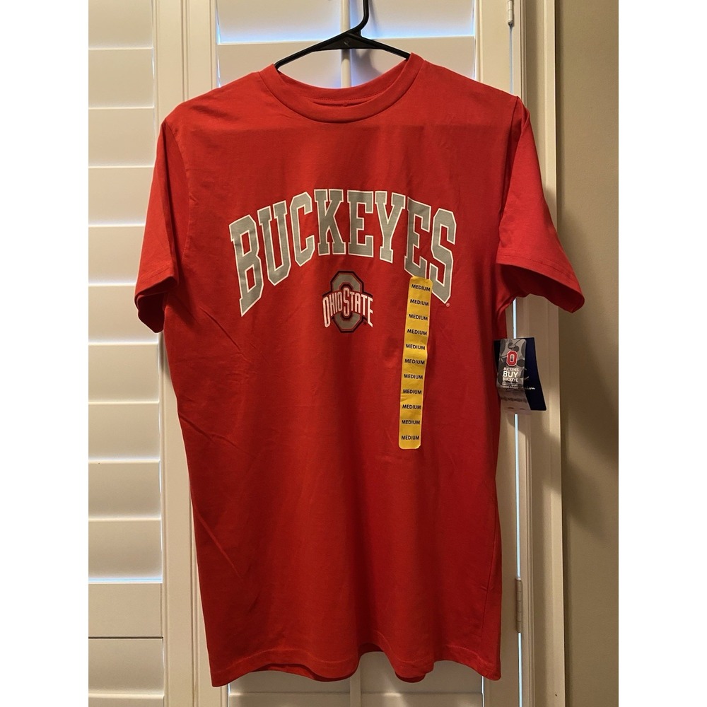 NEW Ohio State T-Shirt Medium Buckeyes Red Champion Short Sleeve Logo Cotton OSU